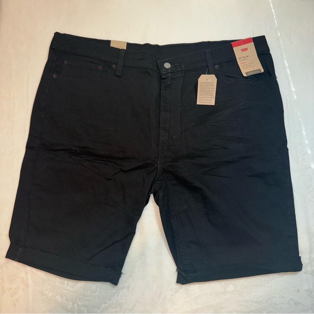 Levi's® 511 Slim Fit 12" Inseam Cut Off Jean Shorts Black 3D Washed SZ 42